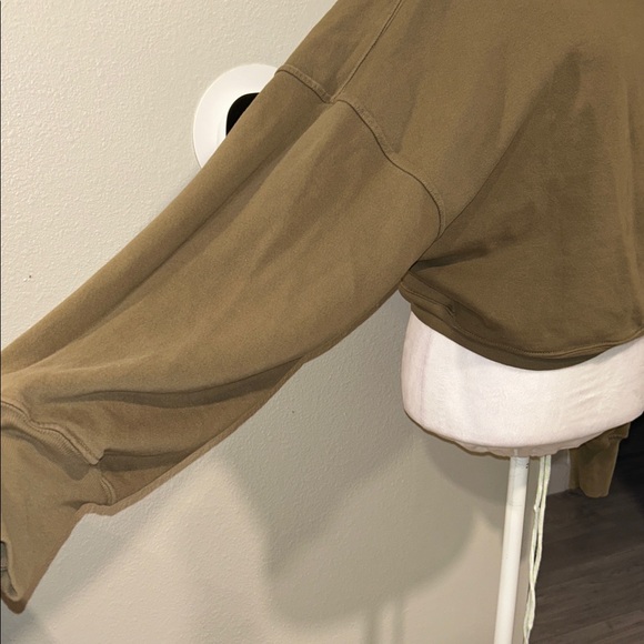 Agolde Ballon Sleeve Turtleneck Pullover Sweatshirt Womens M Green100% Cotton - Picture 7 of 13